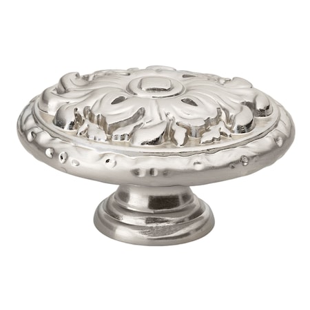 Gliderite Hardware 2 in. Satin Nickel Ornate Oval Cabinet Knob, 10PK 5710-SN-10